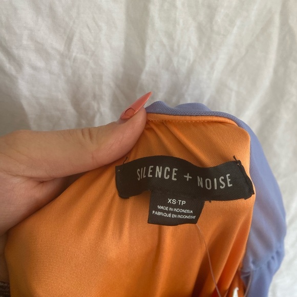 Silence + Noise Purple and Orange Halter Midi Dress Size XS NEW - Picture 5 of 16